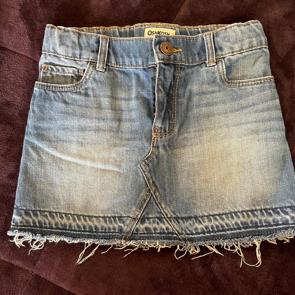 Distressed Denim Skirt